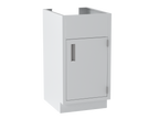 IQ Labs Hood Base Cabinets - 35 in High, 22 in Deep, 45 degree left view, SKU B3518-10PR, off-white