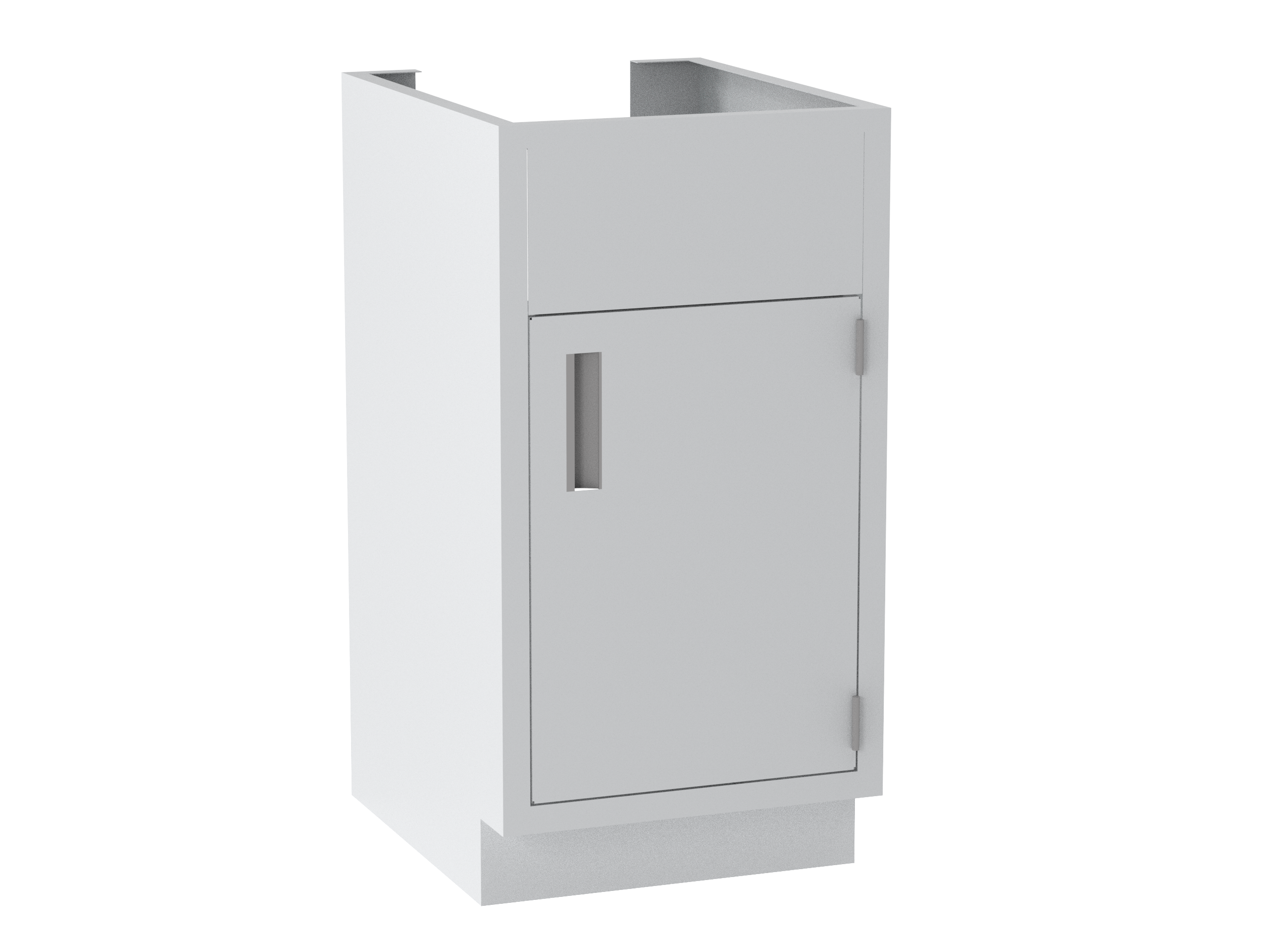 IQ Labs Hood Base Cabinets - 35 in High, 22 in Deep, 45 degree left view, SKU B3518-10PR, off-white
