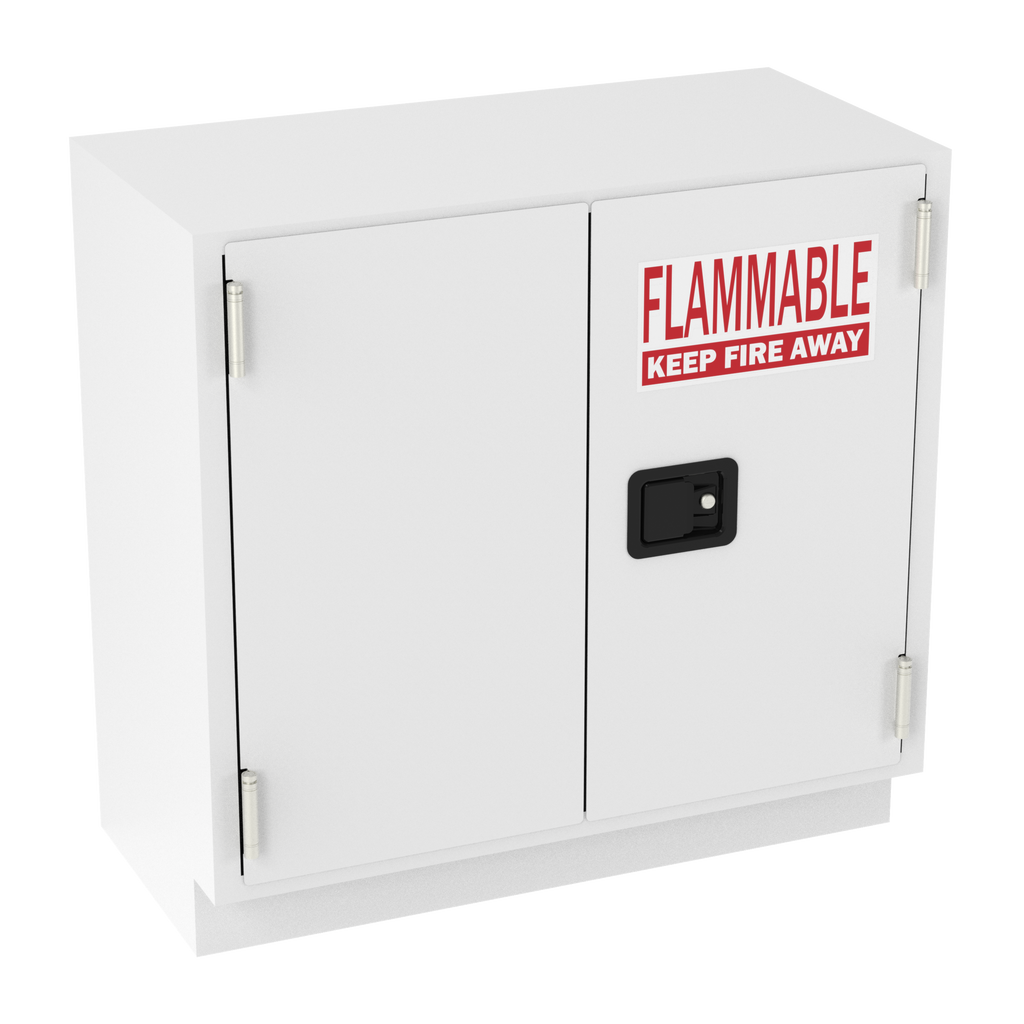 IQ Labs Flammable Storage Cabinets, 45 degree left view, SKU FLAM3536-18
