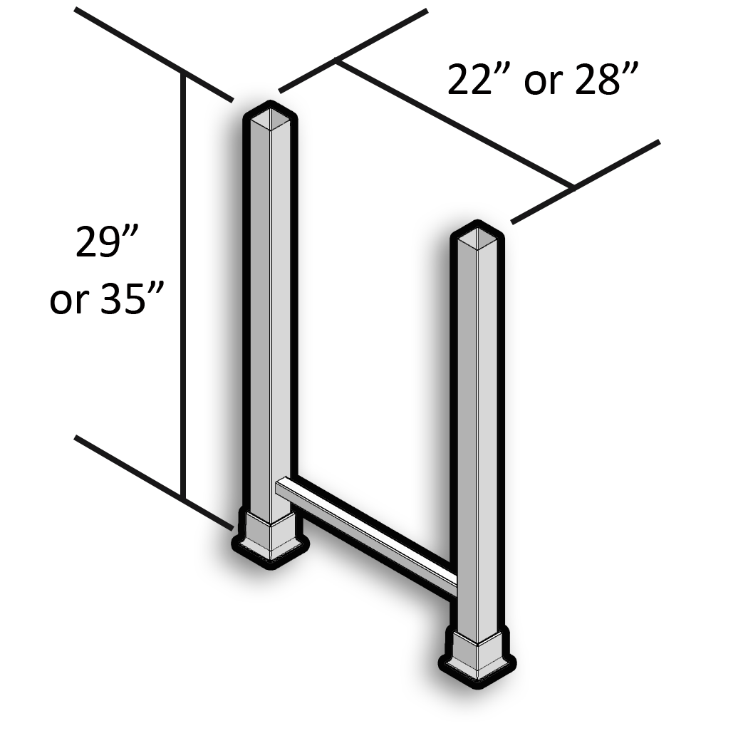 IQ Labs Table Legs, product image, SKU L35-22