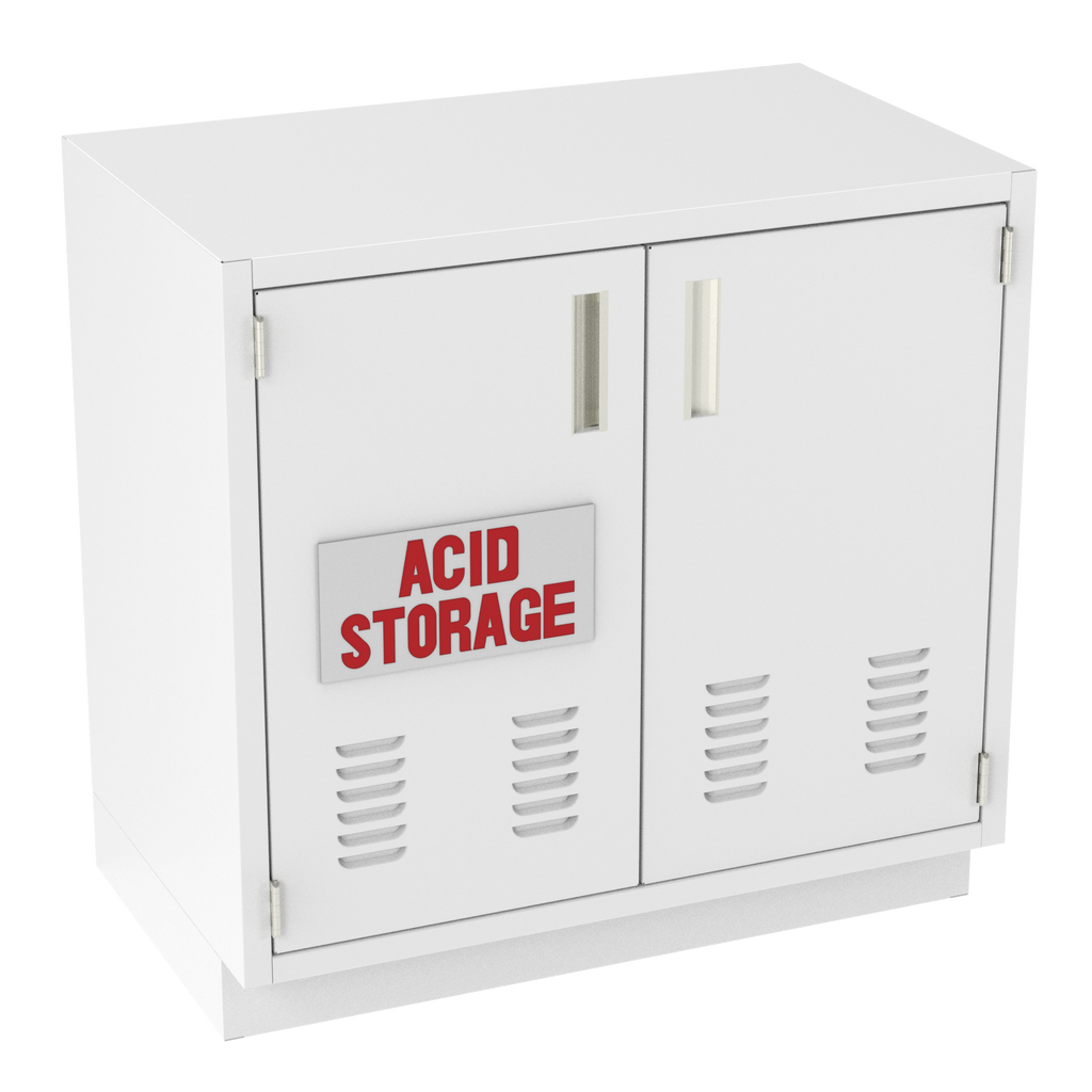 IQ Labs Acid and Corrosive Storage Cabinets, 45 degree left view, SKU ASB3536-22D