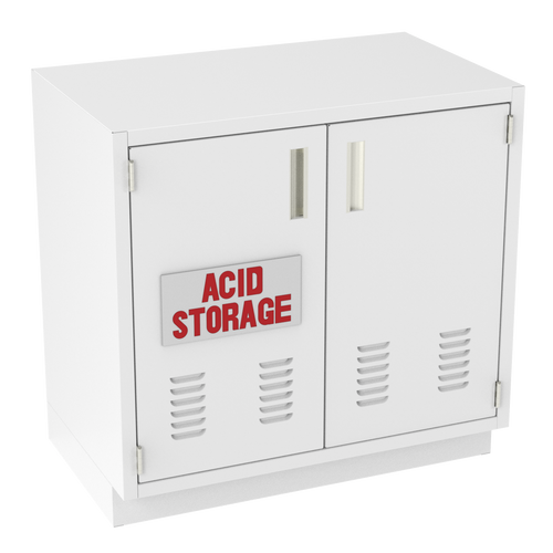 IQ Labs Acid and Corrosive Storage Cabinets, 45 degree left view, SKU ASB3536-22D