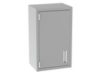 IQ Labs Wall Cases with Shelves, 45 degree left view, SKU W3018-1SH(L), platinum (gray)