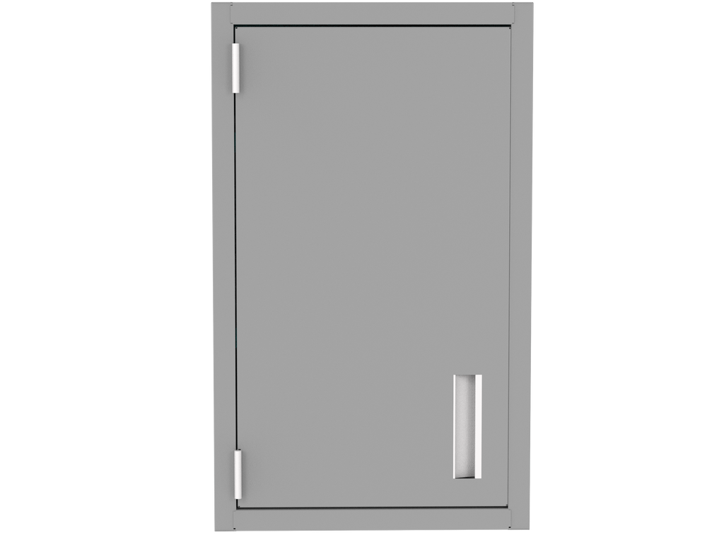 IQ Labs Wall Cases with Shelves, front view, SKU W3018-1SH(L), platinum (gray)
