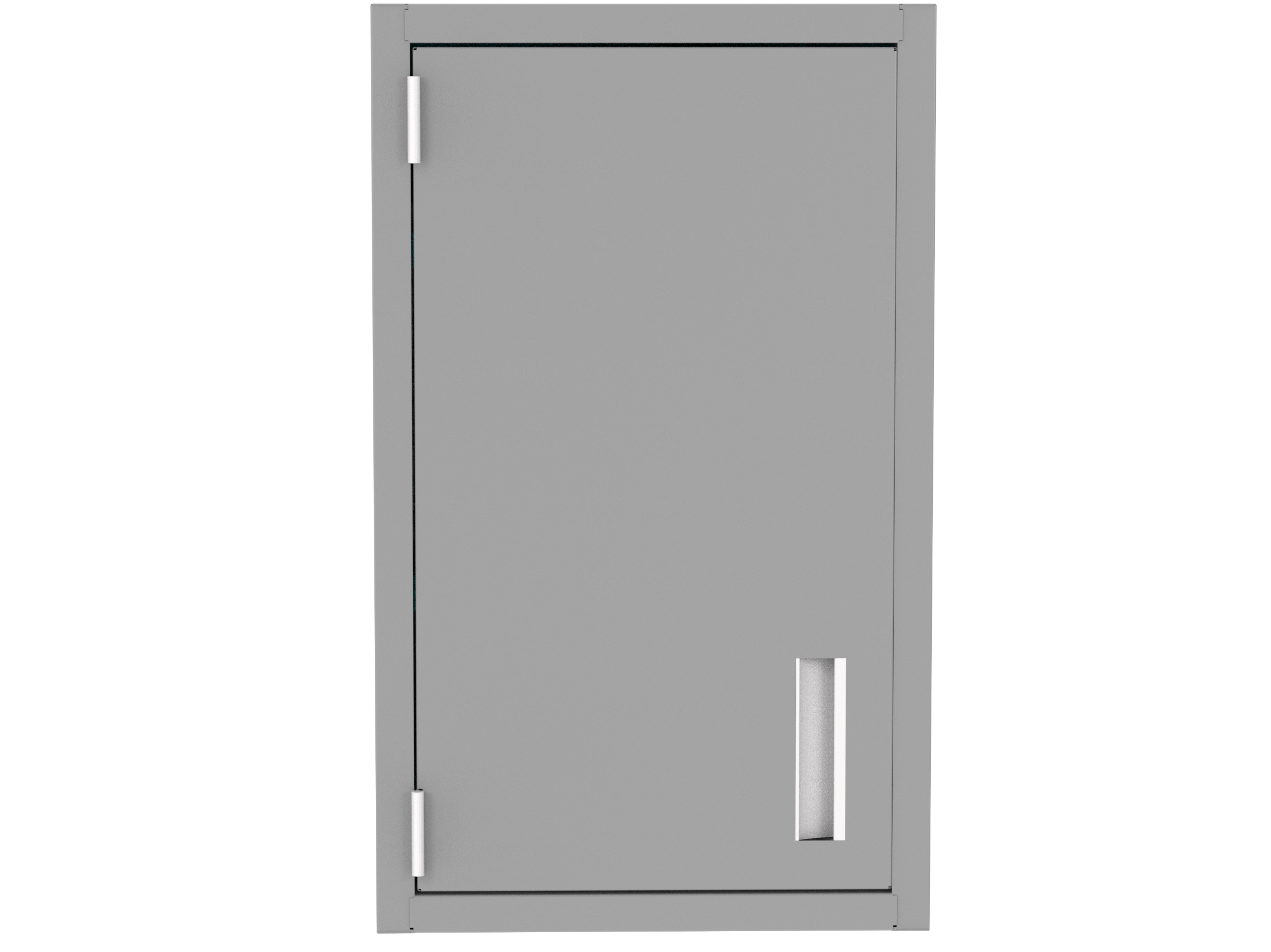 IQ Labs Wall Cases with Shelves, front view, SKU W3018-1SH(L), platinum (gray)