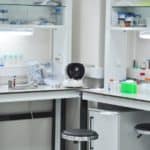 two workstations in a laboratory